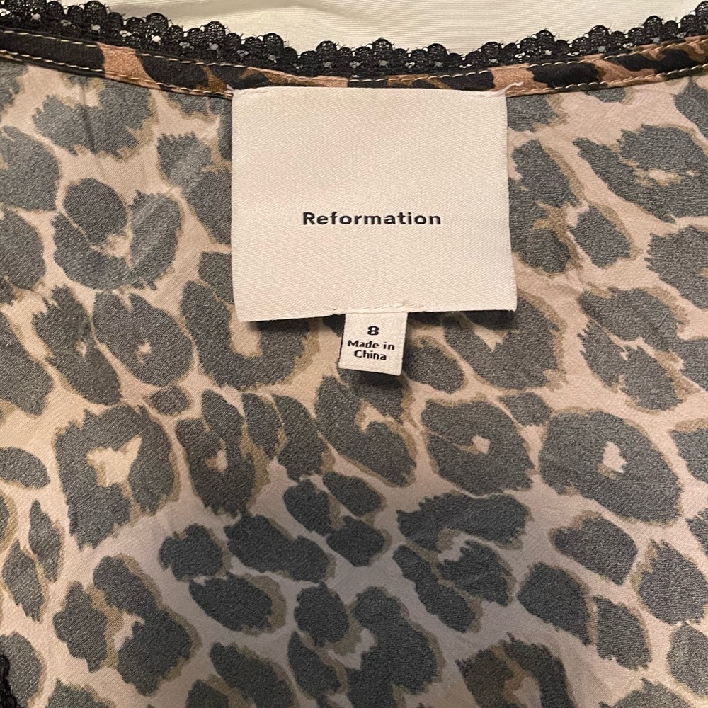 Reformation Cherry Silk Top Brown - Size 8 - Picture 3 of 7